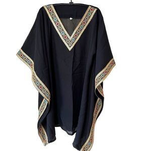 ABAYA Embroidered Chiffon Short Kaftan